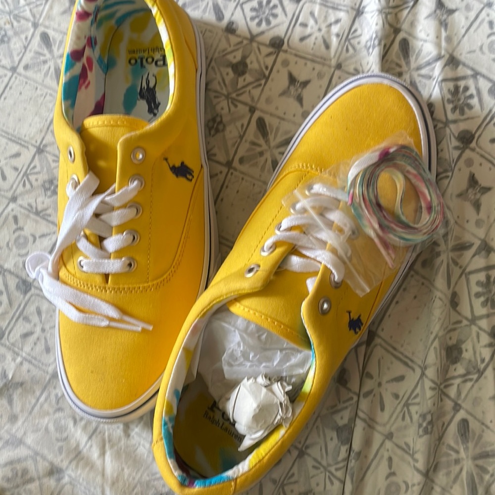 Brand New Men size 9 Yellow Polo Sneakers never been worn